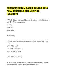 PEREGRINE EXAM PAPER BUNDLE 2026 FULL QUESTIONS AND VERIFIED SOLUTIONS