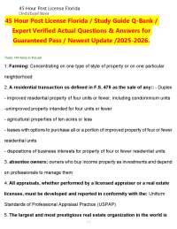 45 Hour Post License Florida Course, Florida Real Estate Post-License Study Guide, Q-Bank