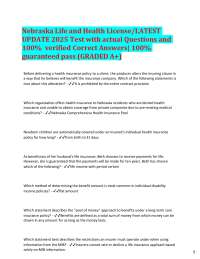Nebraska Life and Health License/LATEST UPDATE 2025 Test with actual Questions and 100% v