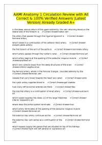 AAMI Anatomy 1 Circulation Review with All Correct & 100% Verified Answers |Latest Version