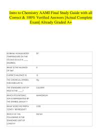 Intro to Chemistry AAMI Final Study Guide with all Correct & 100% Verified Answers |Actual