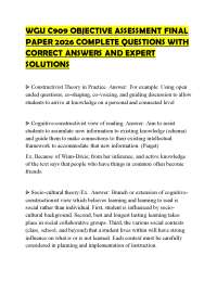 WGU C909 OBJECTIVE ASSESSMENT FINAL PAPER 2026 COMPLETE QUESTIONS WITH CORRECT ANSWERS AND