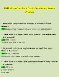 Hair and Cosmetology Practice Questions and Answers