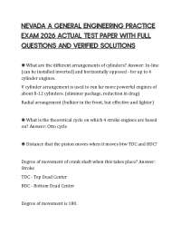 NEVADA A GENERAL ENGINEERING PRACTICE EXAM 2026 ACTUAL TEST PAPER WITH FULL QUESTIONS AND