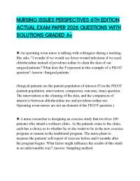 NURSING ISSUES PERSPECTIVES 6TH EDITION ACTUAL EXAM PAPER 2026 QUESTIONS WITH SOLUTIONS GR