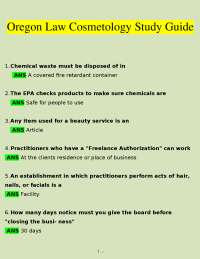 Cosmetology Exam Study Guide: Oregon Law