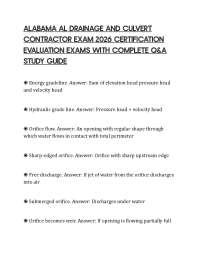 ALABAMA AL DRAINAGE AND CULVERT CONTRACTOR EXAM 2026 CERTIFICATION EVALUATION EXAMS WITH C