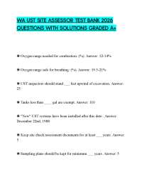 WA UST SITE ASSESSOR TEST BANK 2026 QUESTIONS WITH SOLUTIONS GRADED A+