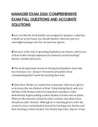 MANAGER EXAM 2026 COMPREHENSIVE EXAM FULL QUESTIONS AND ACCURATE SOLUTIONS