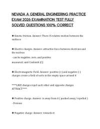 NEVADA A GENERAL ENGINEERING PRACTICE EXAM 2026 EXAMINATION TEST FULLY SOLVED QUESTIONS 10
