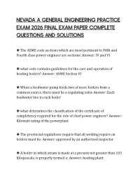 NEVADA A GENERAL ENGINEERING PRACTICE EXAM 2026 FINAL EXAM PAPER COMPLETE QUESTIONS AND SO