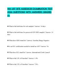 WA UST SITE ASSESSOR EXAMINATION TEST 2026 QUESTIONS WITH ANSWERS GRADED A+