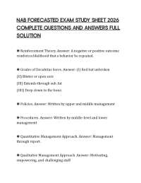 NAB FORECASTED EXAM STUDY SHEET 2026 COMPLETE QUESTIONS AND ANSWERS FULL SOLUTION