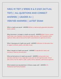 NRSG 91 Nursing Exam Questions and Answers