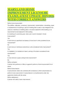 Maryland Home Improvement Licensure Exam Prep 2025/2026
