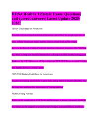 Healthy Lifestyle Guidelines and Exam Prep: Nutrition and Physical Activity