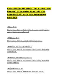 CBNS 106 EXAMINATION TEST PAPER 2026: COMPLETE COGNITIVE QUESTION AND RESPONSE DATA SET FO