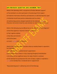 AFH REVISION QUESTION AND ANSWERS TEST