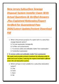 New Jersey Subsurface Sewage Disposal System Installer Exam Questions and Answers