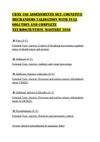 CBNS 106 ASSESSMENTS SET: COGNITIVE MECHANISMS VALIDATION WITH FULL SOLUTION AND COMPLETE