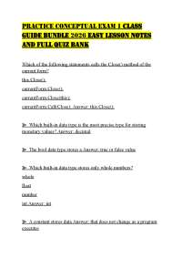 PRACTICE CONCEPTUAL EXAM 1 CLASS GUIDE BUNDLE 2026 EASY LESSON NOTES AND FULL QUIZ BANK