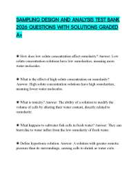 SAMPLING DESIGN AND ANALYSIS TEST BANK 2026 QUESTIONS WITH SOLUTIONS GRADED A+