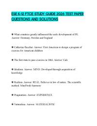 ESE K-12 FTCE STUDY GUIDE 2026 TEST PAPER QUESTIONS AND SOLUTIONS