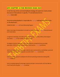 AFH Chapter 14 Fine Revision Exam 2025: Key Concepts and Review Questions
