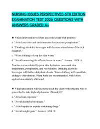 NURSING ISSUES PERSPECTIVES 6TH EDITION EXAMINATION TEST 2026 QUESTIONS WITH ANSWERS GRADE