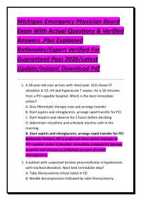 Emergency Medicine Board Exam Questions and Answers