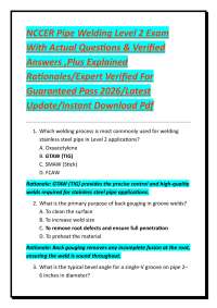 NCCER Pipe Welding Level 2 Exam Questions and Answers