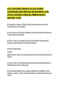 CFI AVIATION SKILLS EVALUATION: CONSOLIDATED SOLVED QUESTIONS AND FINAL INSTRUCTIONAL PROF