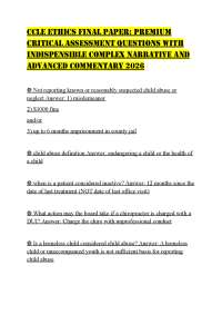 CCLE ETHICS FINAL PAPER: PREMIUM CRITICAL ASSESSMENT QUESTIONS WITH INDISPENSIBLE COMPLEX