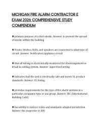 MICHIGAN FIRE ALARM CONTRACTOR E EXAM 2026 COMPREHENSIVE STUDY COMPENDIUM