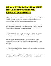 CSE 110 MIDTERM ACTUAL EXAM SCRIPT 2026 VERIFIED QUESTIONS AND SOLUTIONS 100% CORRECT
