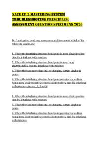 NACE CP 2 MASTERING SYSTEM TROUBLESHOOTING PRINCIPLES: ASSESSMENT QUESTION SPECIMENS 2026