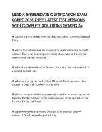 MENDIX INTERMEDIATE CERTIFICATION EXAM SCRIPT 2026 THREE LATEST TEST VERSIONS WITH COMPLET