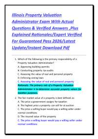 Illinois Property Valuation Administrator Exam Questions and Answers 2026