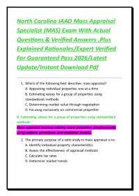 Mass Appraisal Specialist (MAS) Exam Questions and Answers