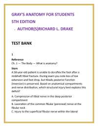 Gray's Anatomy for Students - Test Bank: Chapter 1 Questions