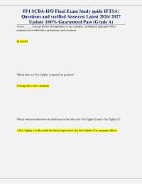 FF1 SCBA-IFO Final Exam Study Guide: IFTSA Questions & Verified Answers | Latest 2026/2027