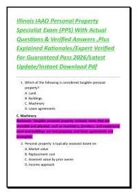 Illinois IAAO Personal Property Specialist Exam (PPS) Questions and Answers