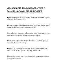 MICHIGAN FIRE ALARM CONTRACTOR E EXAM 2026 COMPLETE STUDY GUIDE