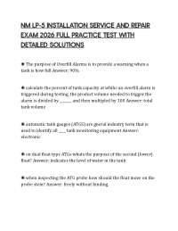 NM LP-5 INSTALLATION SERVICE AND REPAIR EXAM 2026 FULL PRACTICE TEST WITH DETAILED SOLUTIO