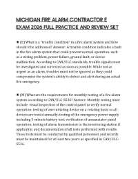 MICHIGAN FIRE ALARM CONTRACTOR E EXAM 2026 FULL PRACTICE AND REVIEW SET