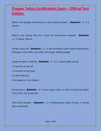 Oregon Tattoo Certification Exam: Official Test Questions and Answers