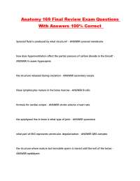 Anatomy Final Review Exam Questions with Answers