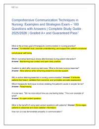 Comprehensive Nursing Communication Techniques Exam Questions and Answers