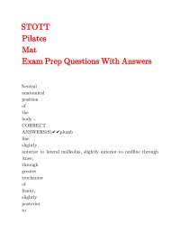 Pilates Mat Exam Prep Questions with Answers