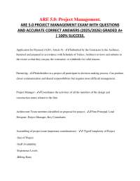 ARE 5.0 Project Management Exam Questions and Answers